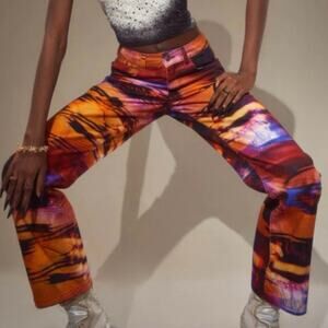 Jaded London Oracle Eye Print Boyfriend Fit Denim Jeans